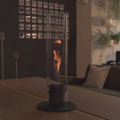 SPIN Table Fireplace – A stylish, eco-friendly bioethanol fire feature for both indoor and outdoor settings, bringing warmth and beauty to any space.